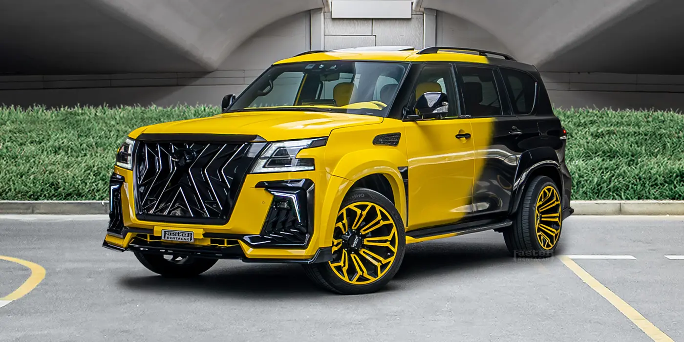 Infinti Qx80 Yellow and Black Modified Front View